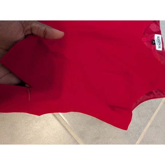 KASPER 3PC deep Red polyester Lined skirt suit women's Size 6P - Picture 16 of 16